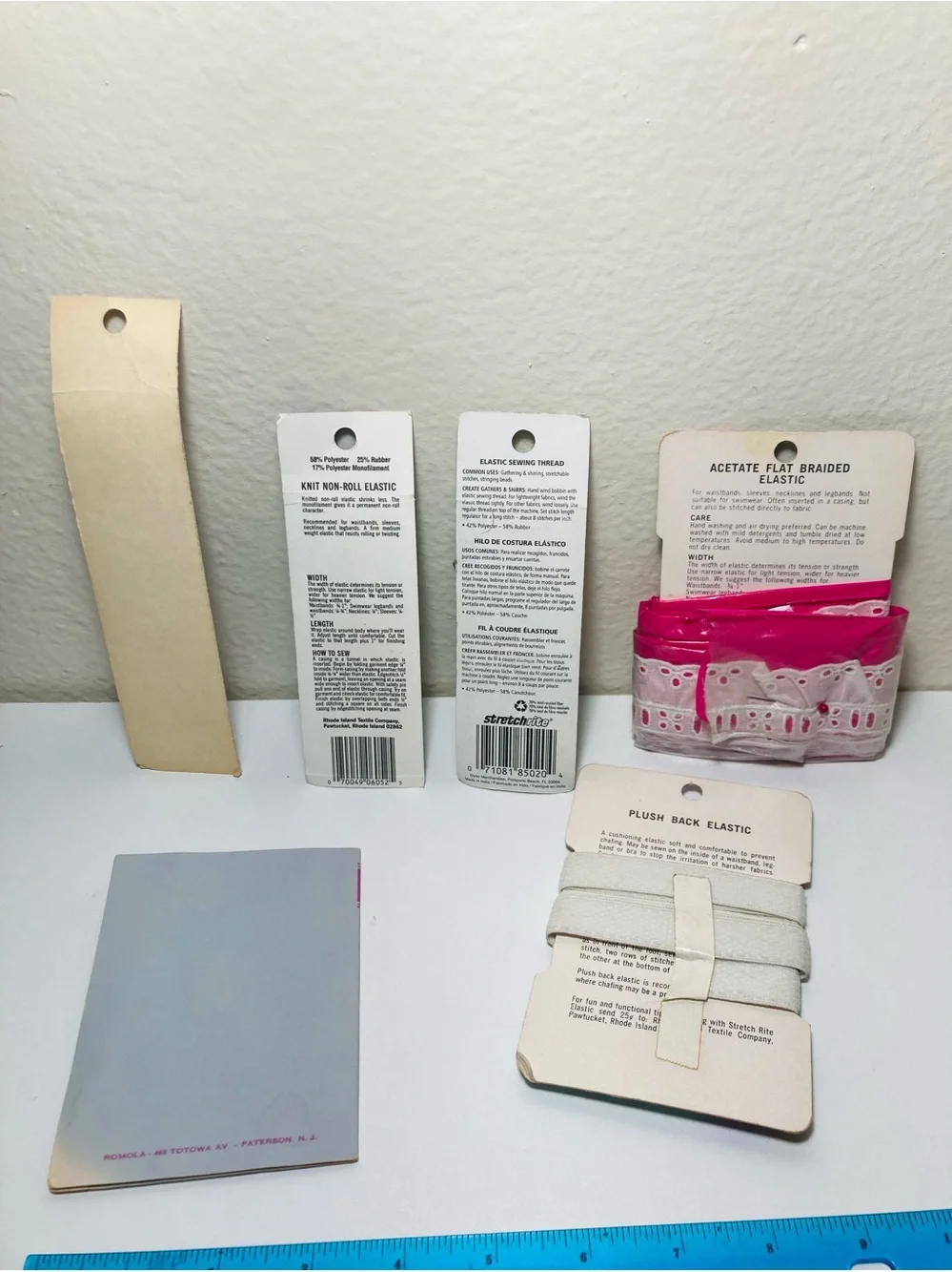 Vintage Sewing Elastic Assortment: Several New and Sealed
